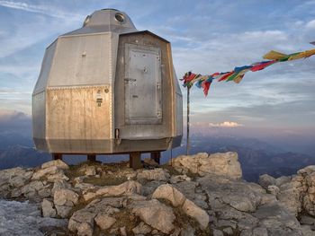 Toilet against the sky