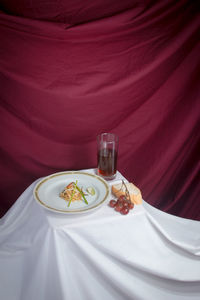 High angle view of breakfast served on table - patthai street food inspired from the last supper