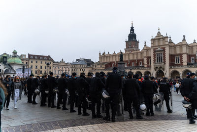 Group of people in front of building