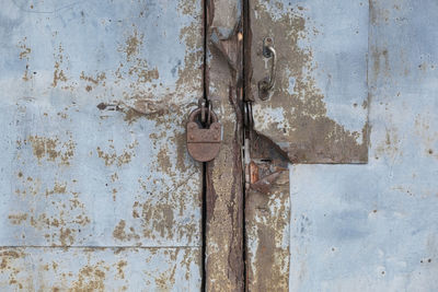 Full frame shot of rusty metal door