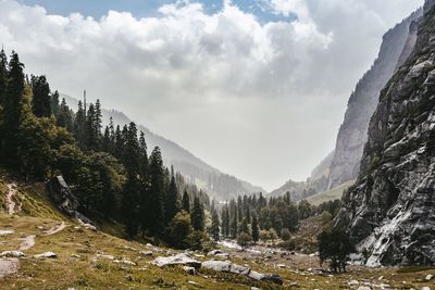 Scenic view of mountains against sky