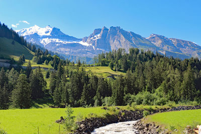 Scenic view of mountains against clear sky