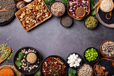 High angle view of food on table