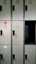 Closed door of building