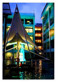 Reflection of buildings in water