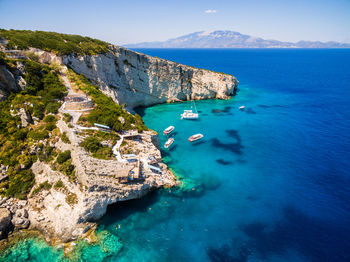 Scenic view of sea and rocks