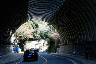 Road passing through tunnel