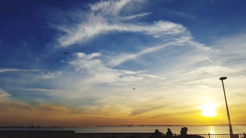 Scenic view of sea during sunset