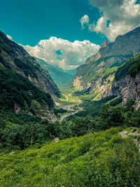 Scenic view of mountains against sky