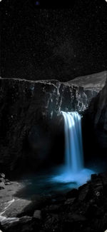 Scenic view of waterfall