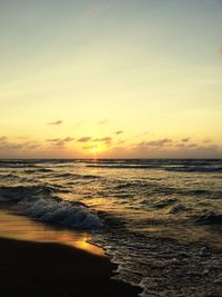 Scenic view of sea during sunset