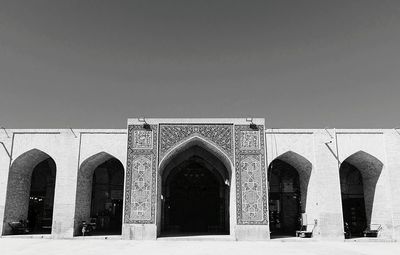 Low angle view of built structure against clear sky