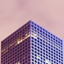 Low angle view of modern building against sky