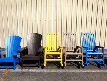 Chairs against wall