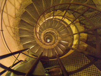 Directly below shot of spiral staircase