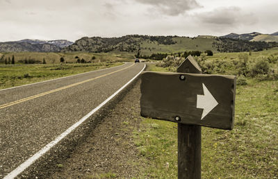 Road on landscape against sky