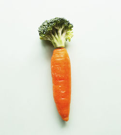 High angle view of vegetables against white background