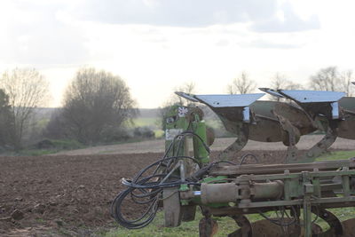 Bicycles against sky