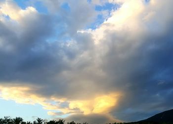 Low angle view of sky at sunset