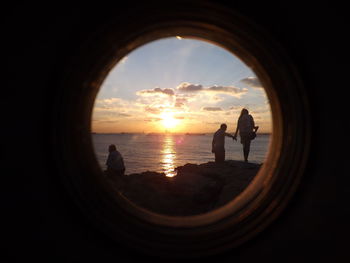 Scenic view of sunset over sea