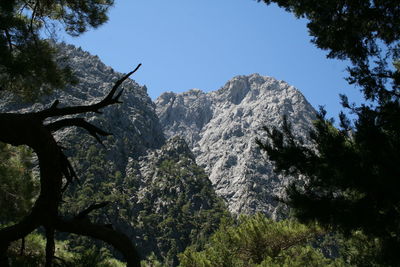 Scenic view of mountains against clear sky