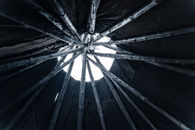 Low angle view of bamboo structure