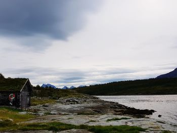 Scenic view of land against sky