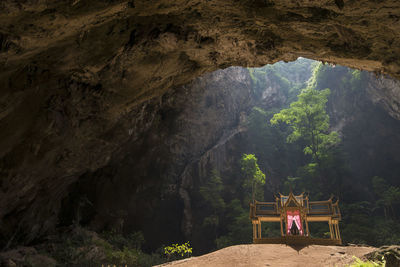 Scenic view of mountains in cave