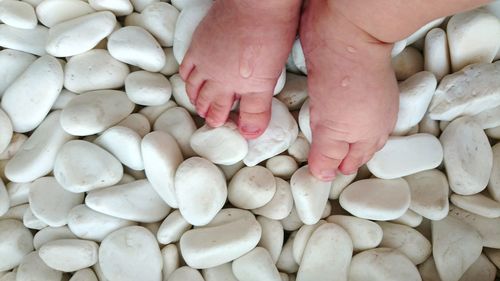 Low section of child at beach