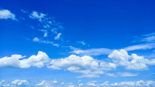 Low angle view of clouds in blue sky