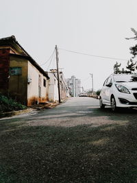 Cars parked on road