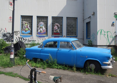 Cars parked in front of built structure