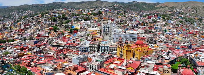High angle shot of cityscape