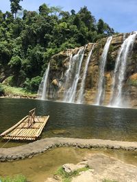 Scenic view of waterfall