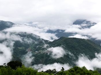 Scenic view of mountains against sky