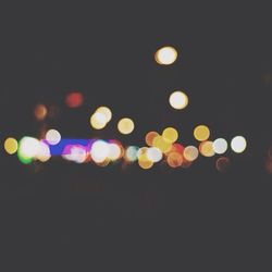 Illuminated lights at night