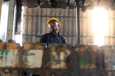 Man working at construction site