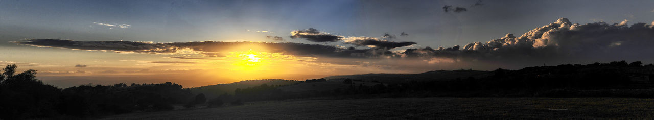 Scenic view of landscape against sky during sunset