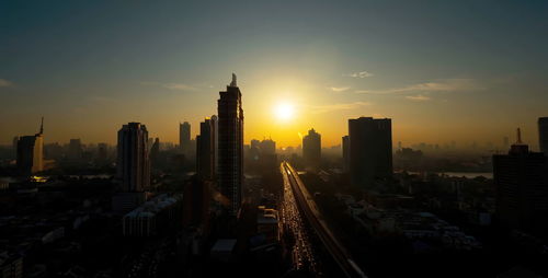 Cityscape against sky during sunset,bangkok thailand