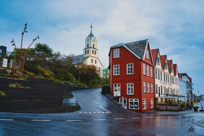 View of buildings against sky in torshavn