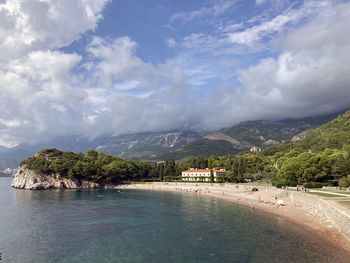 Milocer beach adriatic coast in montenegro