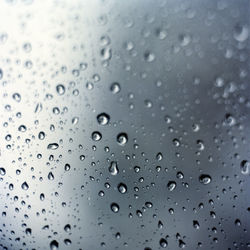 Full frame shot of wet glass window