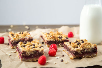 Close-up of dessert on table