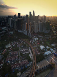 High angle view of city