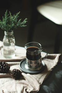 Close-up of drink in glass on table