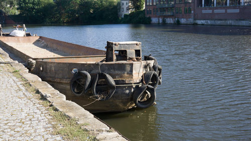 Bicycles parked in water