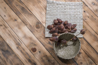 High angle view of food on table