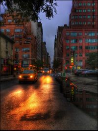 City street at dusk