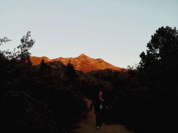 Scenic view of mountains against clear sky