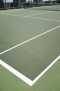 High angle view of soccer field